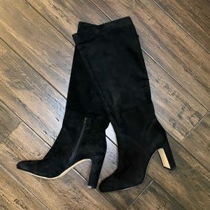 Chelsea & Violet Black Suede Knee high boots 7.5